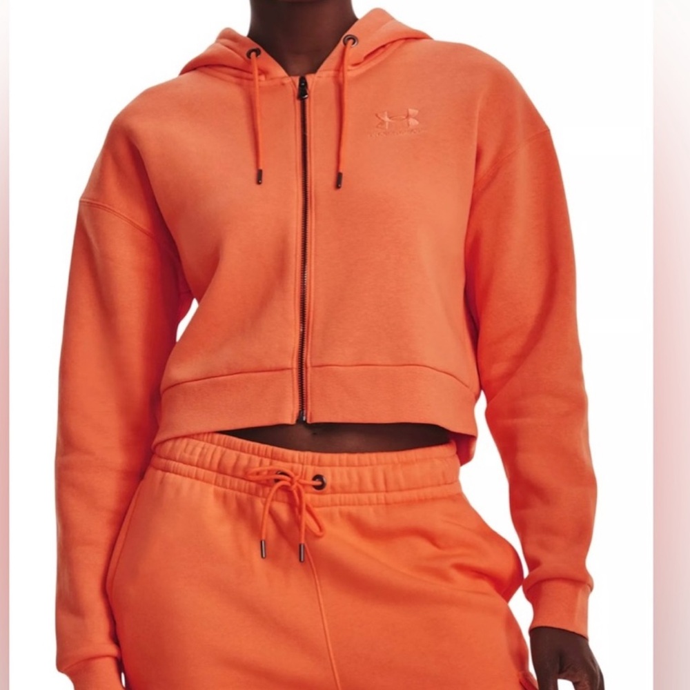 Under Armour Women's Fleece Full Zip Sweater, Color: Orange, size: XS